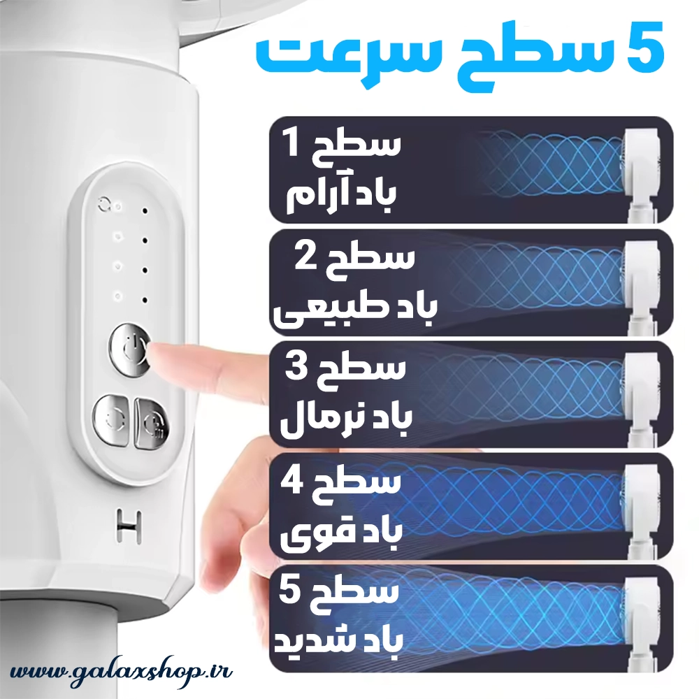 پنکه ایستاده ۳ در ۱ مدل JR با 5 سطح سرعت