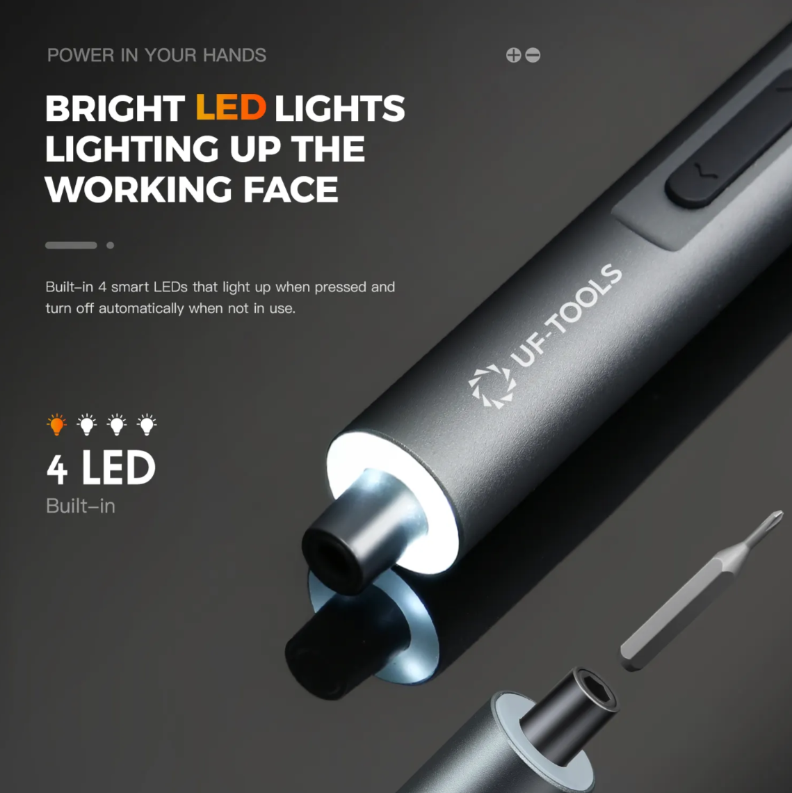 جنس پیچ‌گوشتی برقی UFTools مدل UF-882066 با ۶۲ بیت مغناطیسی