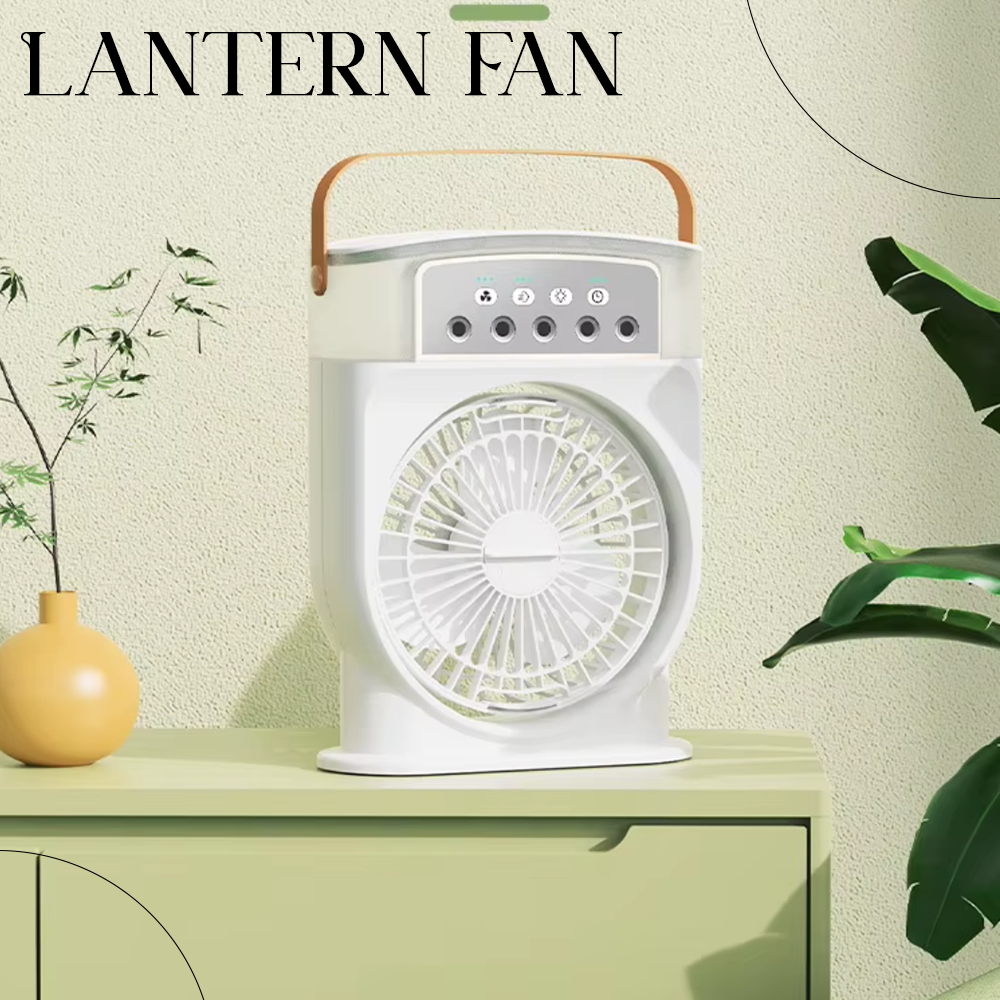 پنکه شارژی قابل‌حمل چندکاره مدل Lantern Fan – همراه با چراغ روشنایی LED